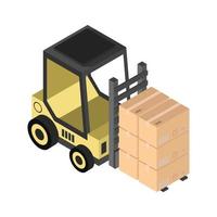 Isometric Forklift On Background vector