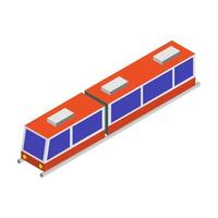 Isometric Train On White Background vector