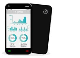 smartphone with task manager vector