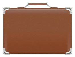 classic brown travel suitcase bag on a white background vector