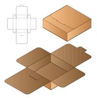 diseño de plantilla troquelada de embalaje de caja. Maqueta 3d vector