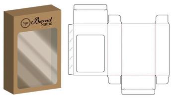 Box packaging die cut template design. 3d mock-up vector