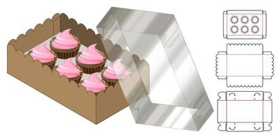 Box packaging die cut template design. 3d mock-up vector