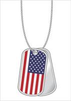 united states of america flag on a steel dog tag