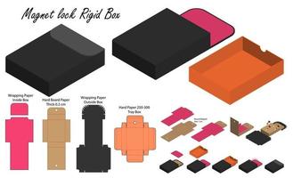 diseño de plantilla troquelada de embalaje de caja. Maqueta 3d vector