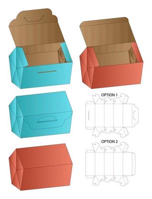 Box packaging die cut template design. 3d mock-up