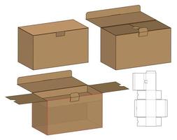 diseño de plantilla troquelada de embalaje de caja. Maqueta 3d vector