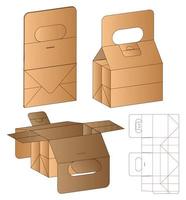 diseño de plantilla troquelada de embalaje de caja. Maqueta 3d vector