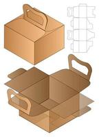 Box packaging die cut template design. 3d mock-up vector