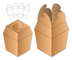 diseño de plantilla troquelada de embalaje de caja. Maqueta 3d vector