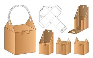 Box packaging die cut template design. 3d mock-up vector