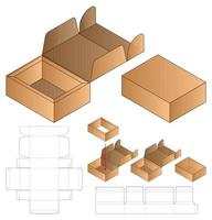 diseño de plantilla troquelada de embalaje de caja. Maqueta 3d vector