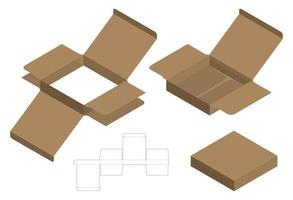 Box packaging die cut template design. 3d mock-up vector