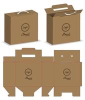 Box packaging die cut template design. 3d mock-up vector