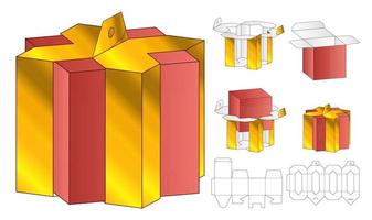 diseño de plantilla troquelada de embalaje de caja. Maqueta 3d vector