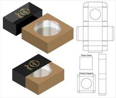 Box packaging die cut template design. 3d mock-up vector