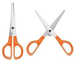 orange scissor on a white background vector