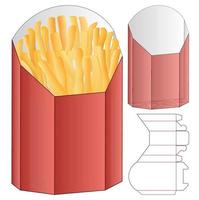 diseño de plantilla troquelada de embalaje de caja. Maqueta 3d vector