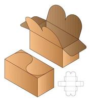 Box packaging die cut template design. 3d mock-up vector