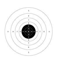 vector de objetivos de papel de tiro de pistola con fondo blanco