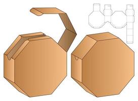 Diseño de plantilla troquelada de embalaje webbox. Maqueta 3d vector