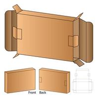 diseño de plantilla troquelada de embalaje de caja. Maqueta 3d vector