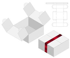 diseño de plantilla troquelada de embalaje de caja. Maqueta 3d vector