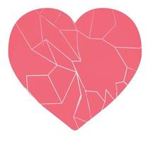 broken heart vector on a white background