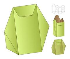 diseño de plantilla troquelada de embalaje de caja. Maqueta 3d vector