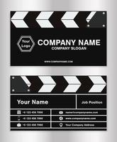 plantilla de tarjeta de nombre comercial de tema de claqueta simple para director de cine vector