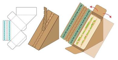 diseño de plantilla troquelada de embalaje de caja. Maqueta 3d vector