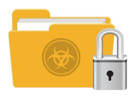 folder infected virus with master key lock icon vector