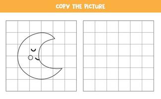 Copy the picture of cute crescent. Logical game for kids. vector