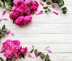 Background with pink peonies photo