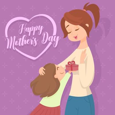 Free mother and daughter - Vector Art