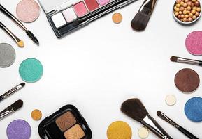 Frame of cosmetics with copy space photo