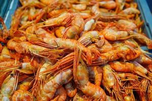 Pile of shrimp in a market in Vladivostok, Russia photo