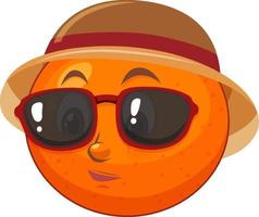 Orange cartoon character with facial expression vector