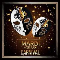 Carnival event celebration background with realistic mask vector