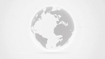 Globus eines grauen Globus über einem weißen Hintergrund video