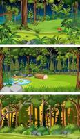 Set of different nature horizontal scenes vector