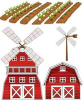 Farm element set isolated on white background vector