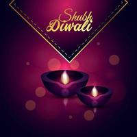 ilustración creativa de la tarjeta de felicitación feliz diwali vector