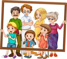 Isolated family picture with photo frame vector