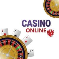 Invitación vip de lujo de casino con ruleta y naipes vector