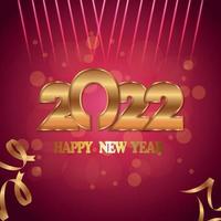 Happy new year 2022 celebration background vector