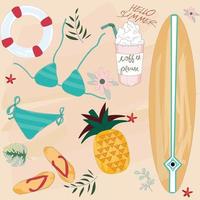 Cute summer sunny day cartoon pattern vector