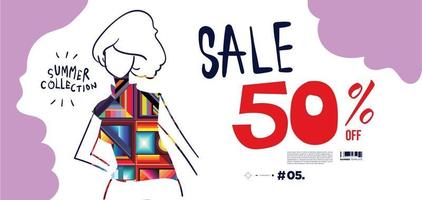 Vector women in fashion banner sale discount