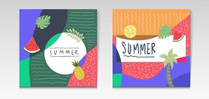 Summer sale tropical social media post template vector