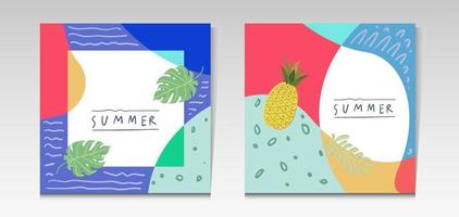 Summer sale tropical social media post template vector